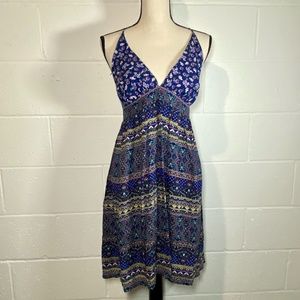 Xhileration Spaghetti Strap Criss Cross Back Mini Dress